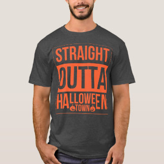 Womens Scary Halloween design broom engraved pumpk T-Shirt