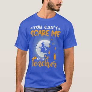 Womens Scary Halloween design broom moon witch tea T-Shirt