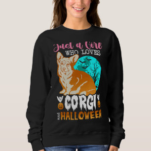 Womens Scary Halloween dog corgi holder Sweatshirt