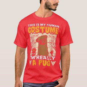 Womens Scary Halloween dog holder lover human cost T-Shirt