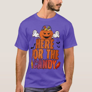 Womens Scary spooky Halloween candy pumpin design T-Shirt
