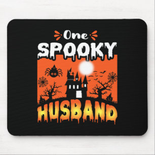 Womens Scary Spooky Halloween Design Haunted Castl Mouse Pad