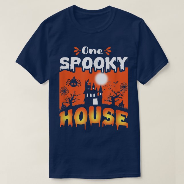 Womens Scary spooky Halloween design haunted castl T-Shirt (Design Front)