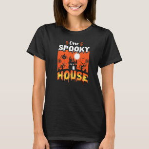Womens Scary Spooky Halloween Haunted Castle Night T-Shirt
