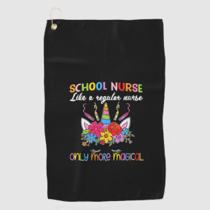 Womens School Nurse Unicorn Magical Back To School Golf Towel