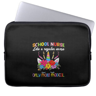 Womens School Nurse Unicorn Magical Back To School Laptop Sleeve
