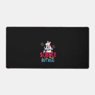 Womens Science Is Like Magic But Real - Unicorn Sc Desk Mat