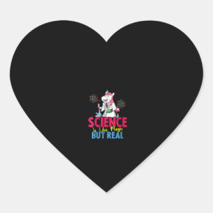 Womens Science Is Like Magic But Real - Unicorn Sc Heart Sticker