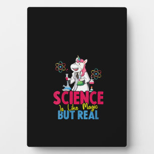 Womens Science Is Like Magic But Real - Unicorn Sc Plaque