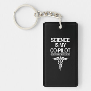 Womens Science Is My Co-Pilot Funny Gift Key Ring