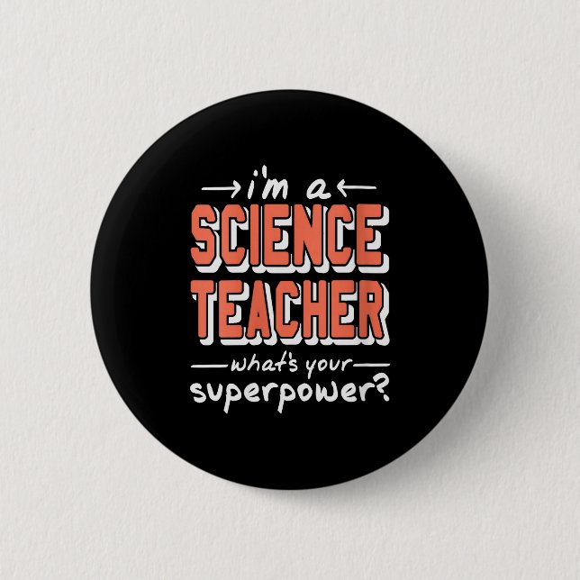 Womens Science Teacher Superwer Funny Nerd Pride V 6 Cm Round Badge (Front)