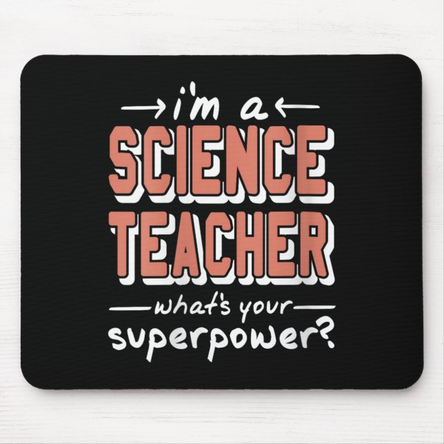 Womens Science Teacher Superwer Funny Nerd Pride V Mouse Pad (Front)