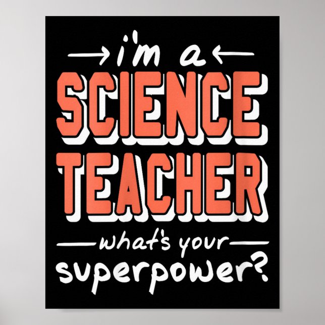Womens Science Teacher Superwer Funny Nerd Pride V Poster (Front)