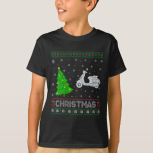 Womens Scooters Xmas Tree Lighting Ugly Christmas  T-Shirt