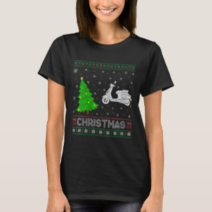 Womens Scooters Xmas Tree Lighting Ugly Christmas  T-Shirt
