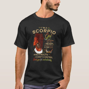 Womens Scorpio Queen Afro Melanin Girl Birthday Fo T-Shirt