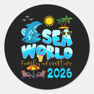 Womens Sea World Family Adventure Trip 2026 Beach Classic Round Sticker