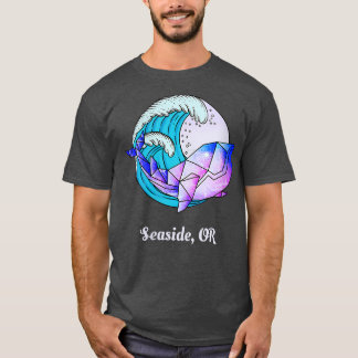 Womens Seaside OR Japanese Paint Geometric Orca Ki T-Shirt