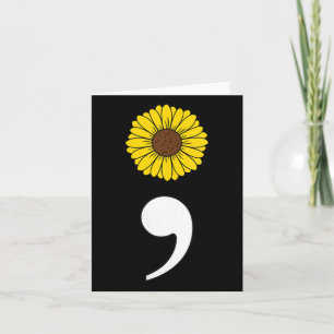 Womens Semicolon Heartbeat Heartrate Suicide Preve Card