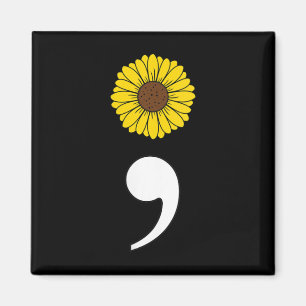 Womens Semicolon Heartbeat Heartrate Suicide Preve Magnet