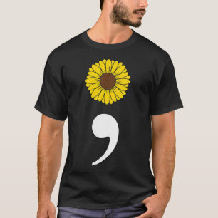 Womens Semicolon Heartbeat Heartrate Suicide Preve T-Shirt