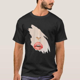 Womens Sensual Girl  Red Lips Kiss Cute T-Shirt