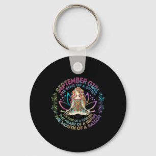Womens September Girl The Soul Of A Gypsy Birthday Key Ring