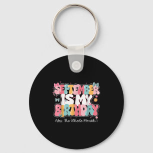 Womens September Is My Birthday Queen The Whole Mo Key Ring