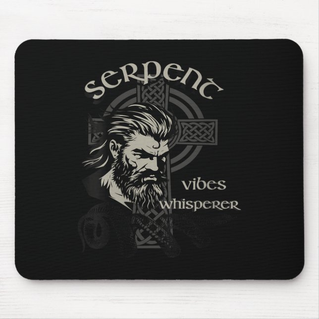 Womens Serpent Vibes Whisperer Nordic Mystic Beard Mouse Pad (Front)