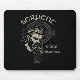 Womens Serpent Vibes Whisperer Nordic Mystic Beard Mouse Pad