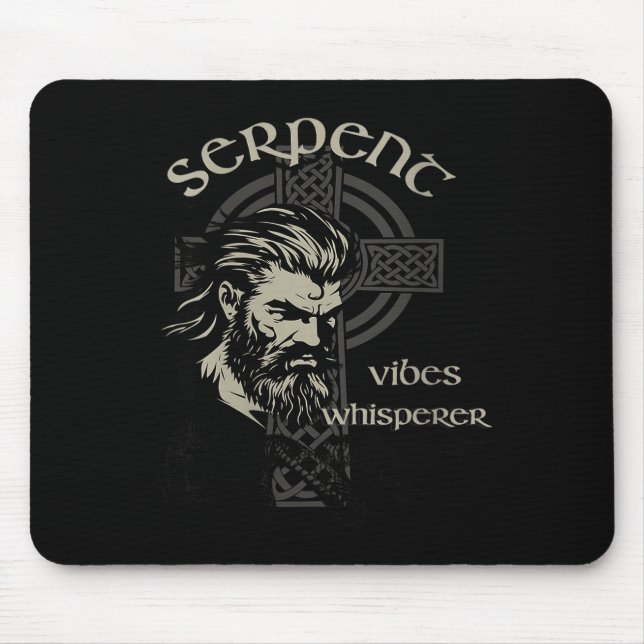 Womens Serpent Vibes Whisperer Nordic Mystic Beard Mouse Pad (Front)