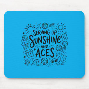 Womens Serving Up Sunshine And Aces Beach Mouse Pad