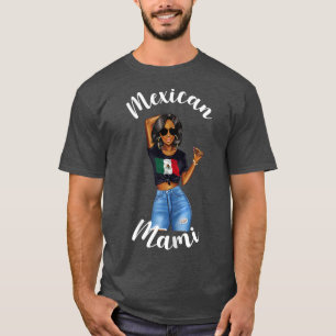 Womens Sey Black Meican Mami Meico Womens Flag Mum T-Shirt