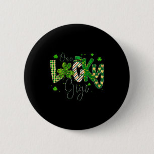 Womens shamrock one lucky gigi st. patrick's day 6 cm round badge