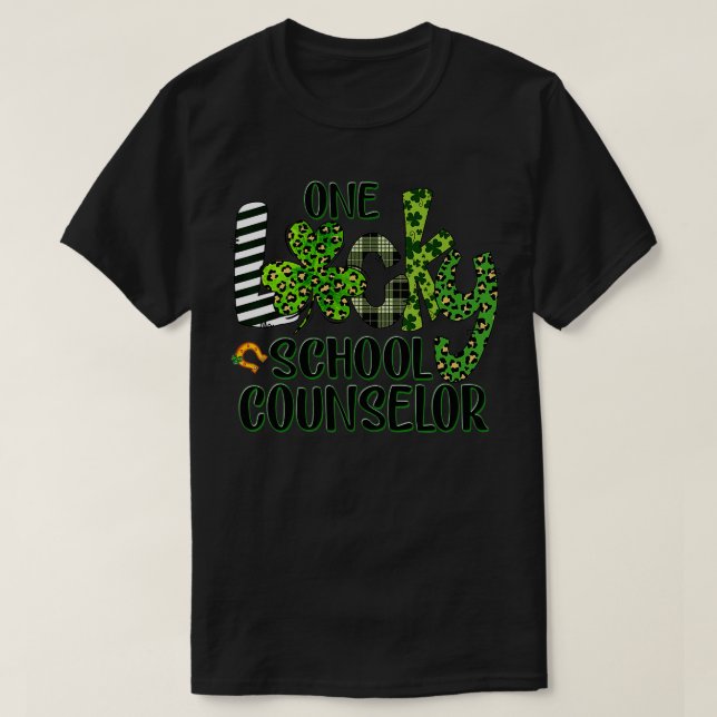 Womens Shamrock One Lucky School Counsellor St  T-Shirt (Design Front)