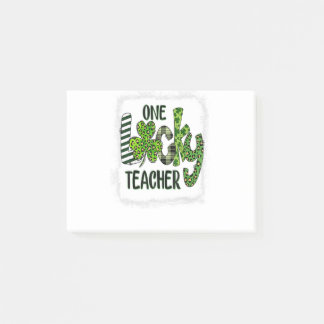 Womens Shamrock One Lucky Teacher St  Patrick Post-it Notes