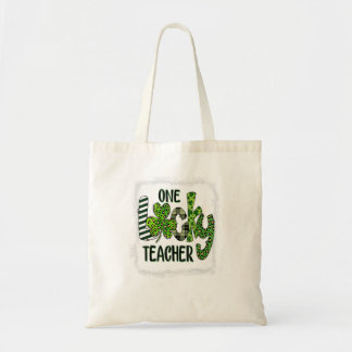 Womens Shamrock One Lucky Teacher St  Patrick Tote Bag