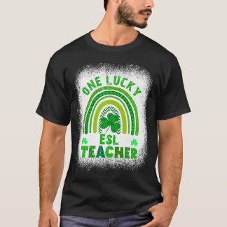 Women's Shamrock One Lucky Teacher St Patricks Day T-Shirt