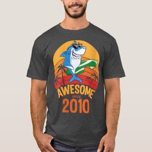 Womens Shark Birthday AA Years Old Surf Awesome Si T-Shirt