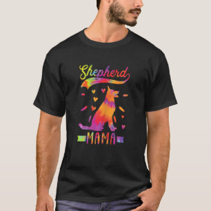 Womens Shepherd Mama German Shepherd Dog Mum Tie D T-Shirt