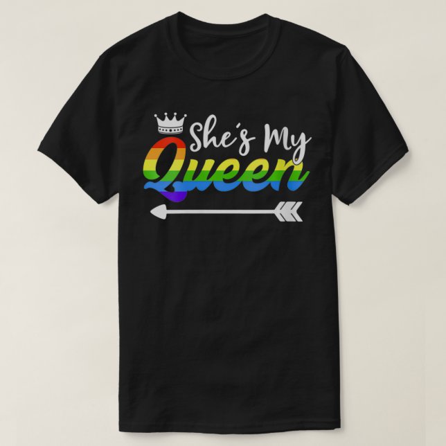 Womens She's My Queen Gay Girlfriend Outfit Matchi T-Shirt (Design Front)