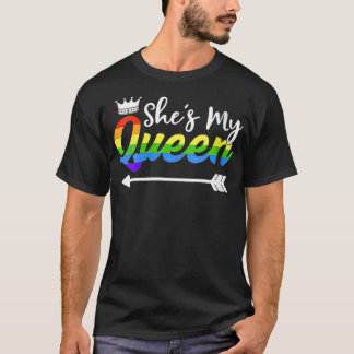 Womens She's My Queen Gay Girlfriend Outfit Matchi T-Shirt
