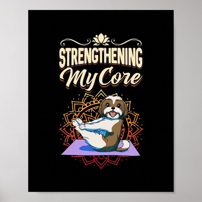 Womens Shih Tzu Funny Yoga Class Design  Poster (Front)