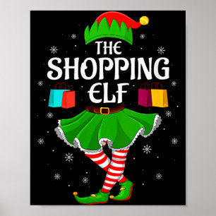 Womens Shopng Elf Christmas Family Girls Women Elf Poster