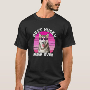 Womens Siberian Husky Mum For Women Vintage Husky  T-Shirt