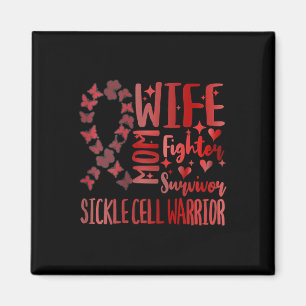 Womens Sickle Cell Blood Disorder Warrior Fighter Magnet