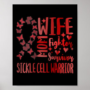 Womens Sickle Cell Blood Disorder Warrior Fighter Poster