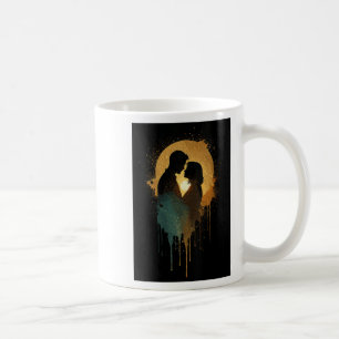 Womens Silhouette Lovers Kissing Date Together Bab Coffee Mug