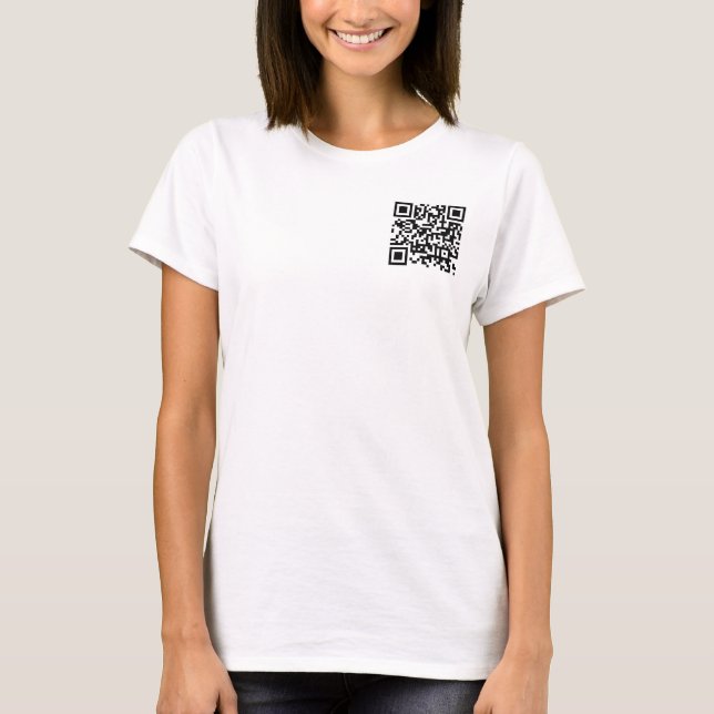 Womens Simple Scan Me QR Code Double Sided Print T-Shirt (Front)