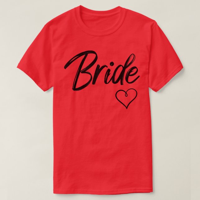 Womens Simple White Bride Wedding Honeymoon Bachel T-Shirt (Design Front)